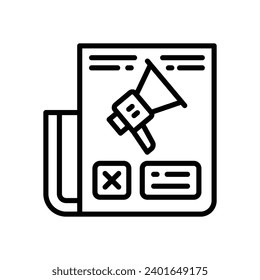 newspaper icon. vector line icon for your website, mobile, presentation, and logo design.
