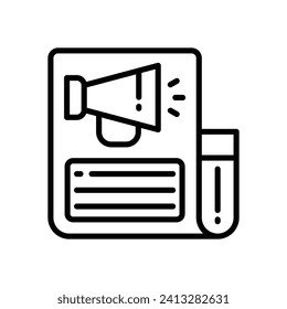 icono del periódico. icono de línea vectorial para tu sitio web, móvil, presentación y diseño de logotipo.