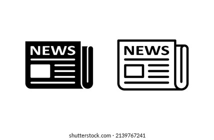 Newspaper Icon Vector. News Paper Sign And Symbolign
