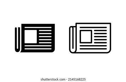 Newspaper icon vector. news paper sign and symbolign