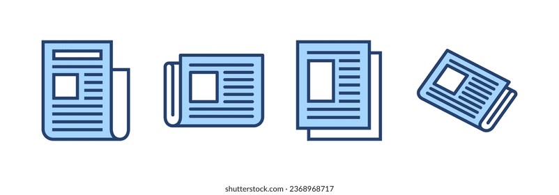 Vector de icono del periódico. señal de papel de noticias y simbolismo