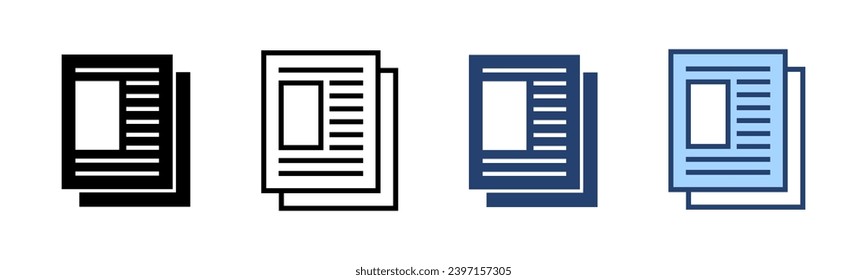 Newspaper icon vector. news paper sign and symbolign