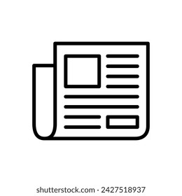 Newspaper icon vector. news paper vector sign