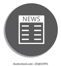 Newspaper icon. Vector on a grey background