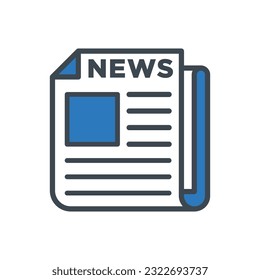 Newspaper icon vector on trendy design