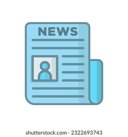Newspaper icon vector on trendy design