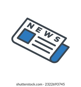 Newspaper icon vector on trendy design