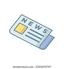 Newspaper icon vector on trendy design