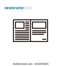 Newspaper icon vector on white background