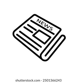 newspaper icon vector on white background