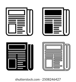 Newspaper icon vector set. news illustration sign collection. press symbol. 