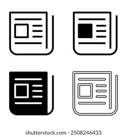 Newspaper icon vector set. news illustration sign collection. press symbol. 