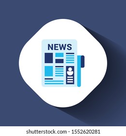 Newspaper icon vector sign isolated on white background.