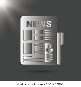 Newspaper icon vector sign isolated on gray background