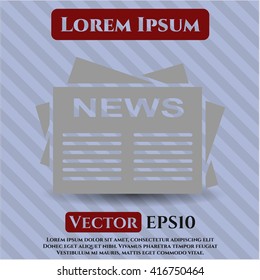 símbolo del icono del diario vector de pantalla plana eps jpg aplicación web