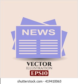 Newspaper Icon Vector Symbol Flat Eps Jpg App Web Concept