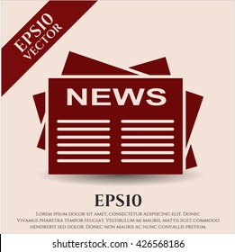 Newspaper icon vector symbol flat eps jpg app web concept