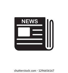 Newspaper icon vector template flat trendy