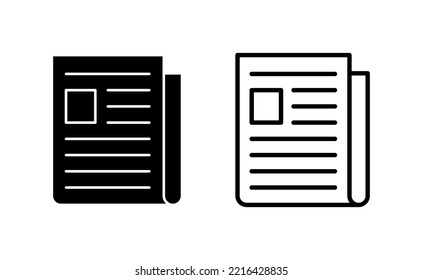 Newspaper icon vector for web and mobile app. news paper sign and symbolign