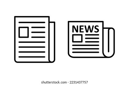 Newspaper icon vector for web and mobile app. news paper sign and symbolign