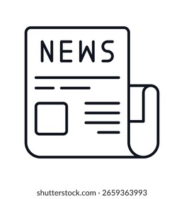 newspaper icon with white background vector stock illustration