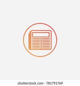 Newspaper icon.gradient illustration isolated vector sign symbol