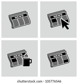 Newspaper icons set.