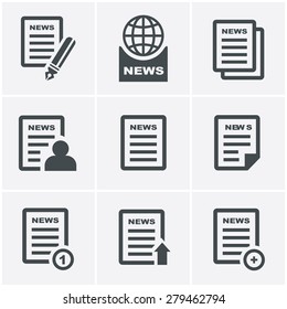 Newspaper icons set 