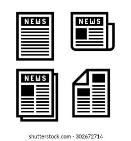Newspaper Icons Set.