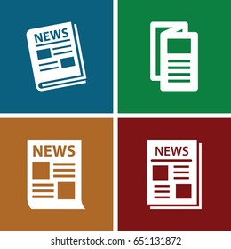 Newspaper icons set. set of 4 newspaper filled icons such as