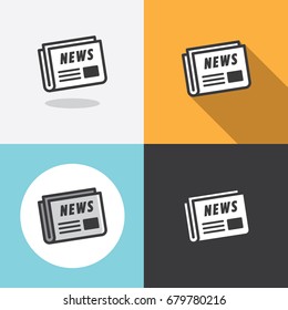 Newspaper icons set logo