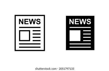 Newspaper icons set. news paper sign and symbolign