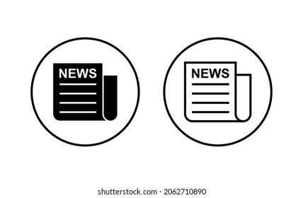Newspaper icons set. news paper sign and symbolign