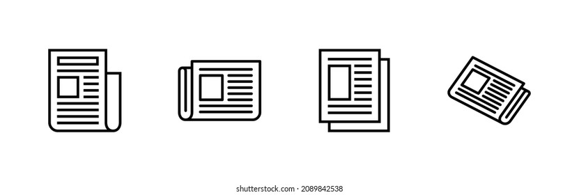 Newspaper icons set. news paper sign and symbolign