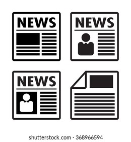 Newspaper icons set, vector