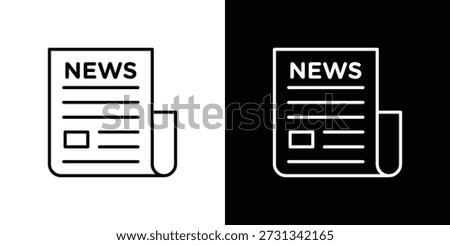 Newspaper icons Simple element collection.
