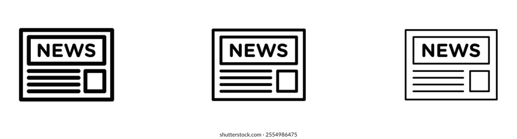 Newspaper icons in tree different stroke sizes