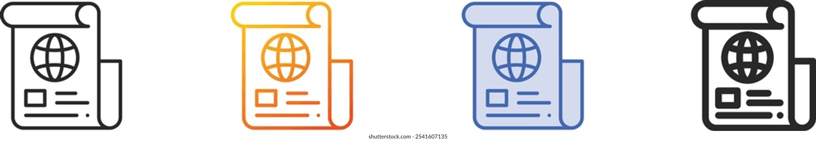 newspaper icon.Thin Linear, Gradient, Blue Stroke and bold Style Design Isolated On White Background