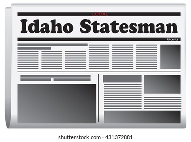 Newspaper in Idaho State - Idaho Statesman. Vector illustration.