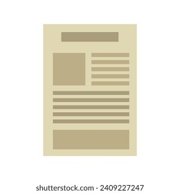 Newspaper illustrated on white background
