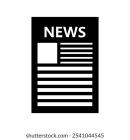 Newspaper illustrated on white background