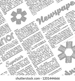 Newspaper illustration. Background pattern. Imitation of newspaper.