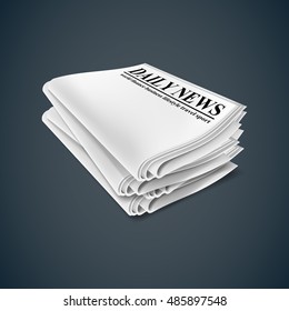 Newspaper. Illustration isolated on dark background. Graphic concept for your design