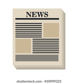 Newspaper isolated flat icon, vector illustration graphic design.