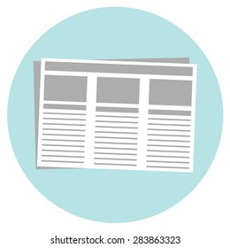 Newspaper isolated icon on white background. Flat style vector illustration. 