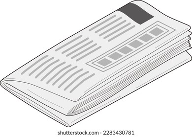 The newspaper isolated on white background