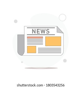 Newspaper isolated vector flat illustration on white