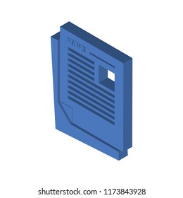 Newspaper isometric left top view 3D icon