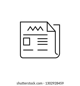 newspaper, journal icon. Element of education illustration. Signs and symbols can be used for web, logo, mobile app, UI, UX