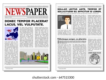 Newspaper journal vector template.